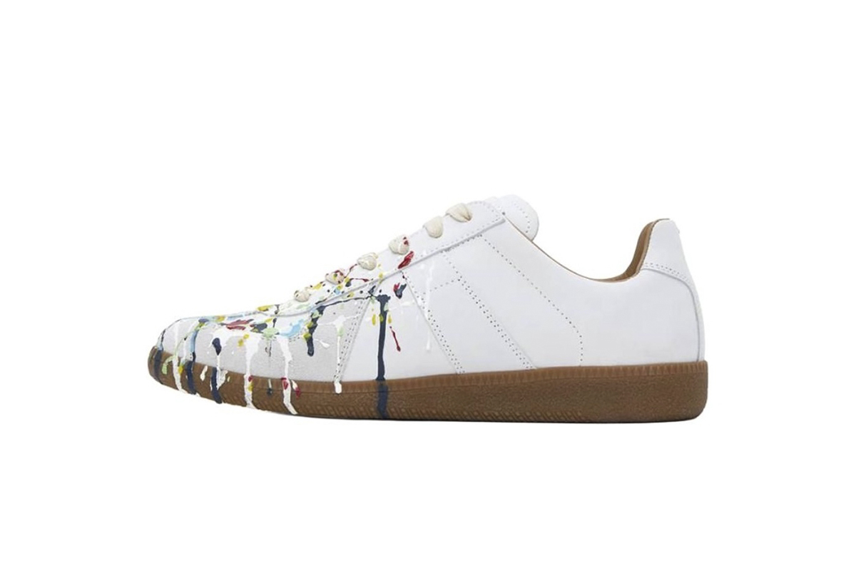 Coco Shoes Maison Margiela White Paint Replica Sneakers POIZON240805818 - Cocoshoesvip.net