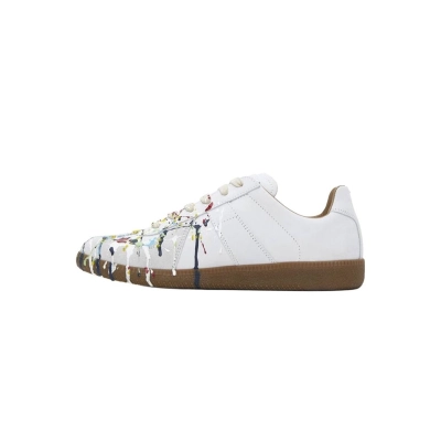 Coco Shoes Maison Margiela White Paint Replica Sneakers POIZON240805818 01