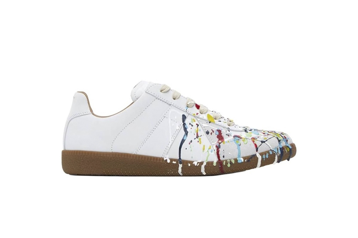Coco Shoes Maison Margiela White Paint Replica Sneakers POIZON240805818 - Cocoshoesvip.net