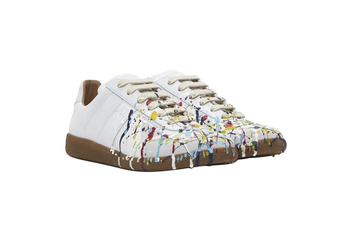 Coco Shoes Maison Margiela White Paint Replica Sneakers POIZON240805818 - Cocoshoesvip.net