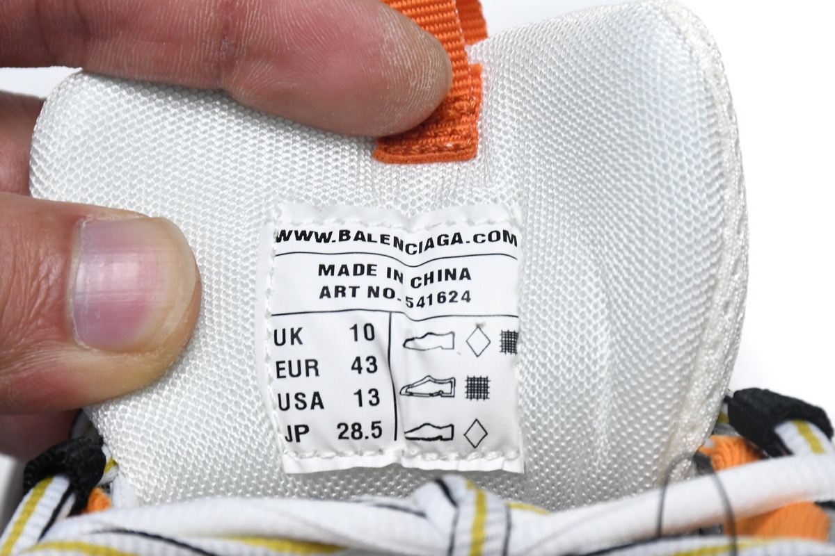 Coco Shoes Balenciaga Track White Orange(Without LED)542436 W1GB1 9059 - Cocoshoesvip.net