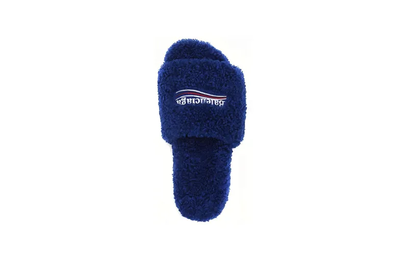 Coco Shoes Balenciaga Furry Slide Blue 654747W2DO14096 - Cocoshoesvip.net
