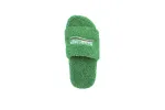 Coco Shoes Balenciaga Furry Slide Green 654261W2DO13060 - Cocoshoesvip.net