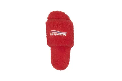 Balenciaga Furry Slide Red White 654261W2DO16596 02