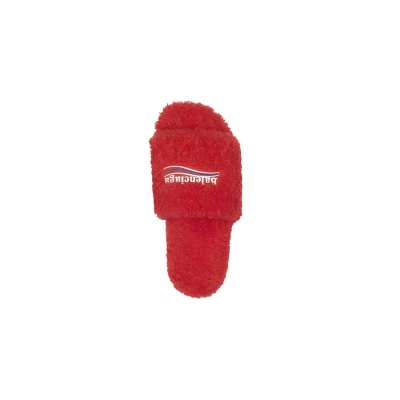 Coco Shoes Balenciaga Furry Slide Red White 654261W2DO16596 02