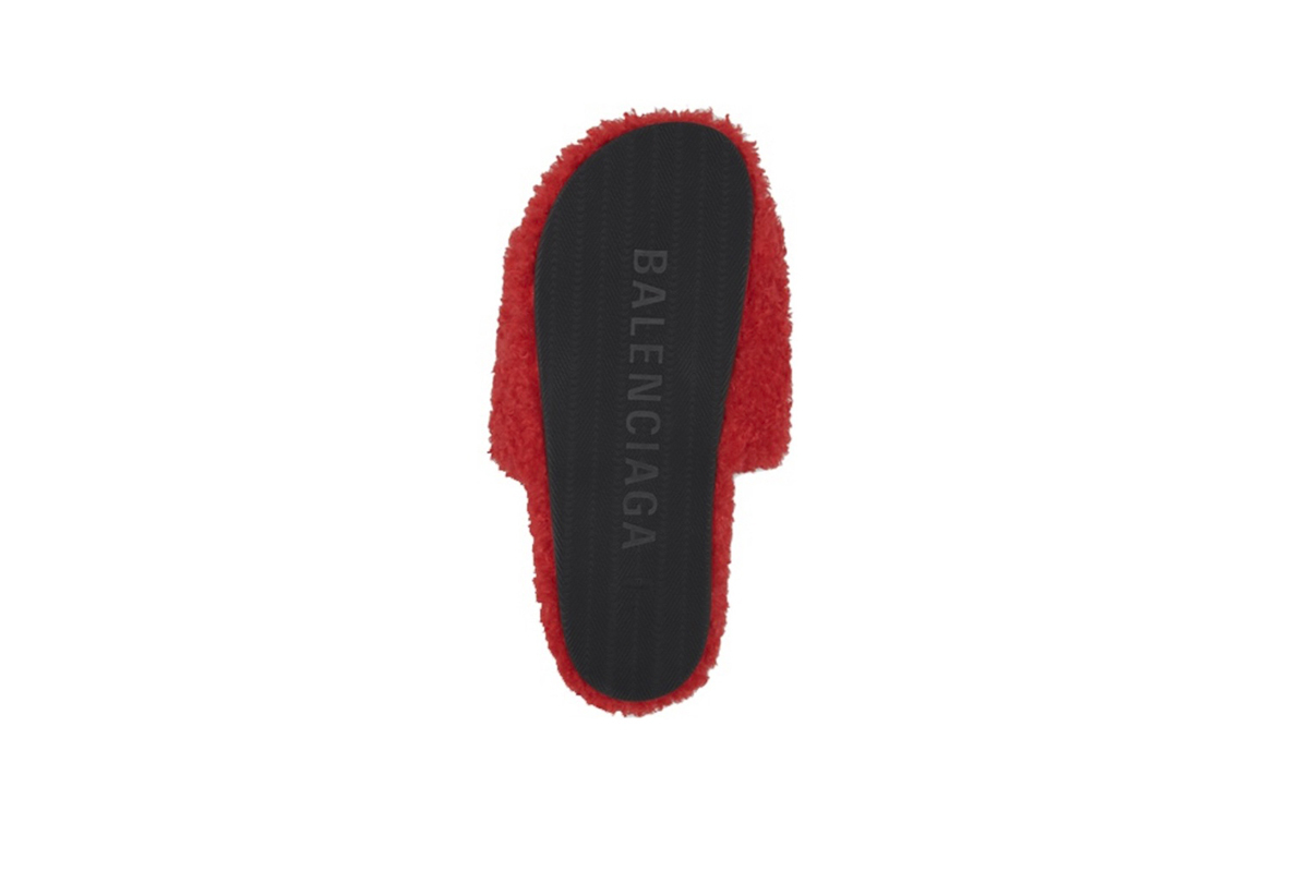 Coco Shoes Balenciaga Furry Slide Red White 654261W2DO16596 - Cocoshoesvip.net