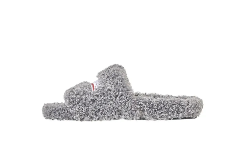 Coco Shoes Balenciaga Furry Slide Grey 654261W2D011596 - Cocoshoesvip.net