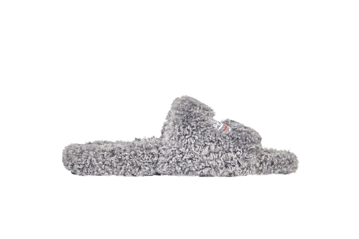 Coco Shoes Balenciaga Furry Slide Grey 654261W2D011596 - Cocoshoesvip.net