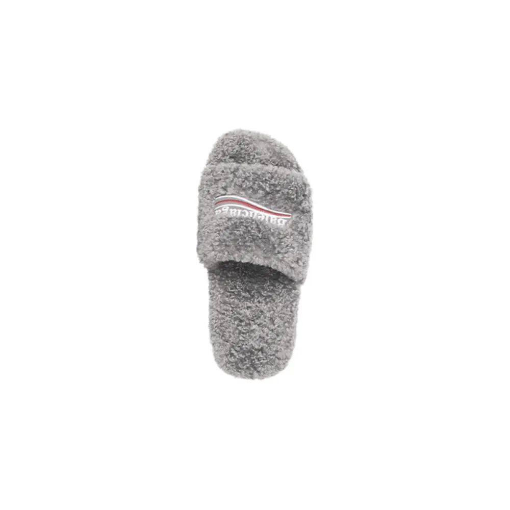 Coco Shoes Balenciaga Furry Slide Grey 654261W2D011596 - Cocoshoesvip.net