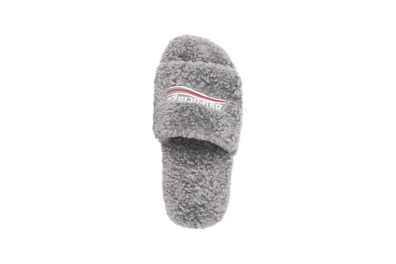 Coco Shoes Balenciaga Furry Slide Grey 654261W2D011596 - Cocoshoesvip.net