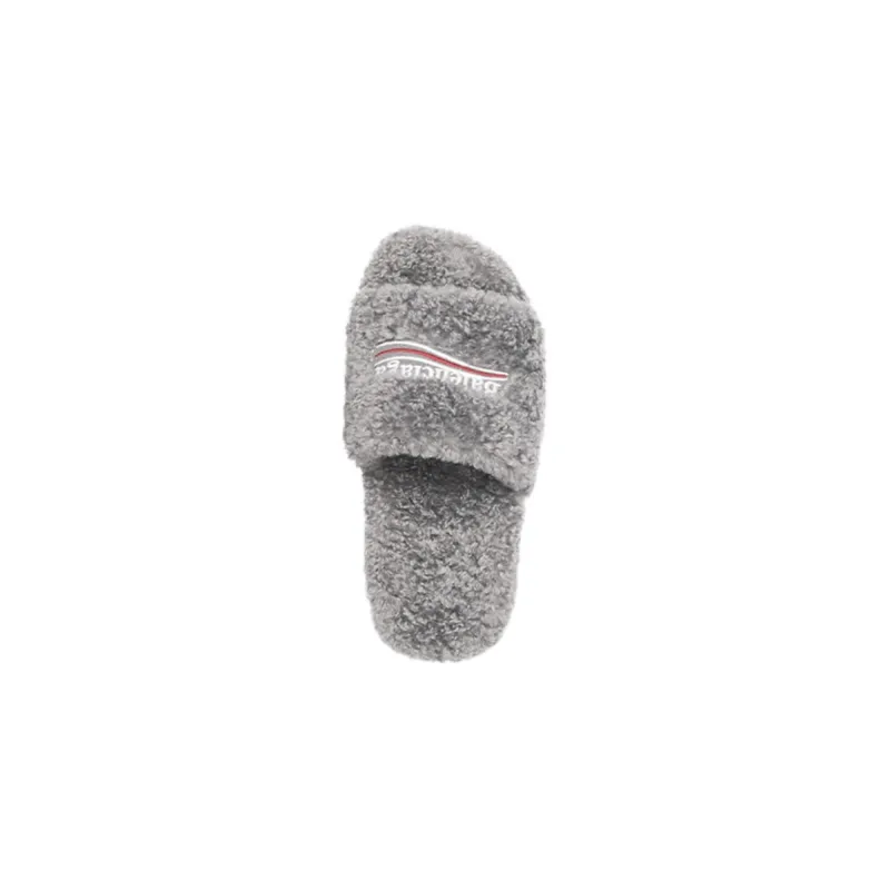 Coco Shoes Balenciaga Furry Slide Grey 654261W2D011596 - Cocoshoesvip.net