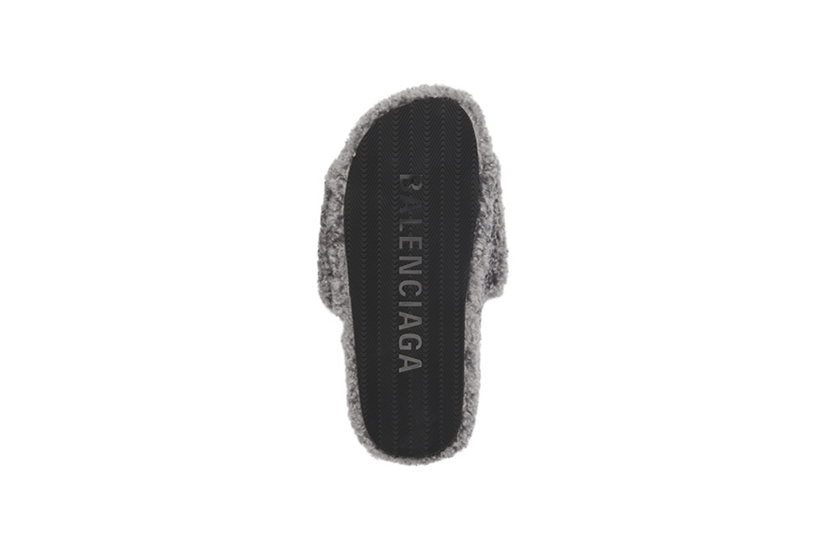 Coco Shoes Balenciaga Furry Slide Grey 654261W2D011596 - Cocoshoesvip.net