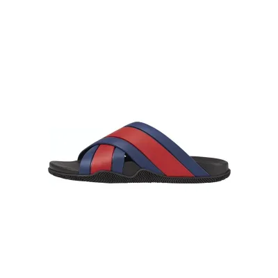 Gucci Web Slide Black Rubber Blue and Red 630326 J8700 8497 01