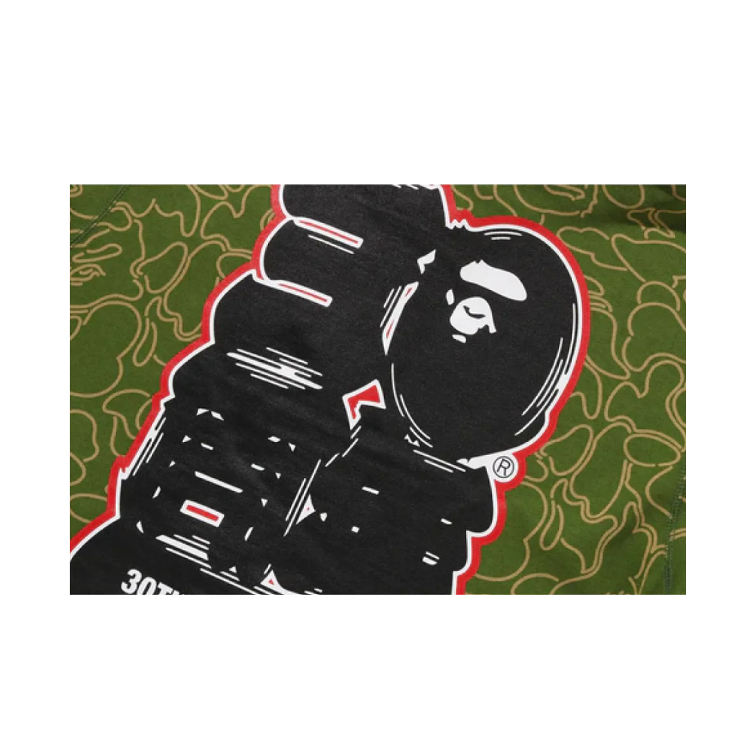 Coco Shoes BAPE 30th Anniversary Line Camo Shark Full Zip Hoodie Green - Cocoshoesvip.net