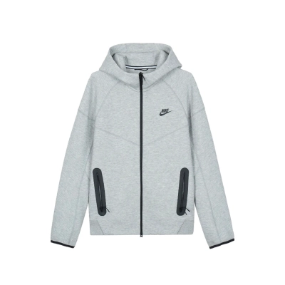 Coco Shoes Nike Sportswear Tech Fleece Full-Zip Hoodie & Joggers Set Dark Heather Grey and Black 01