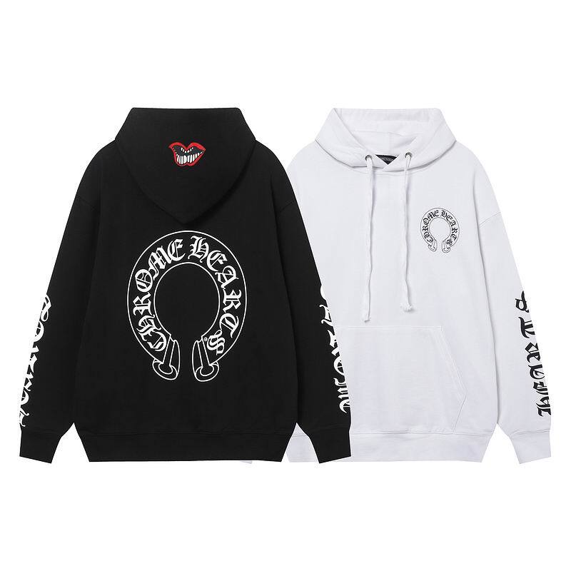 Coco Shoes Chrome Hearts X Matty Boy Horseshoe Pullover Hoodie Black & White - Cocoshoesvip.net