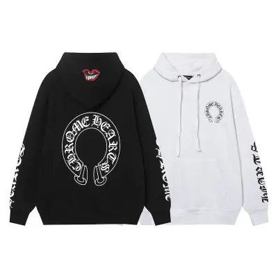 Chrome Hearts X Matty Boy Horseshoe Pullover Hoodie Black & White 01