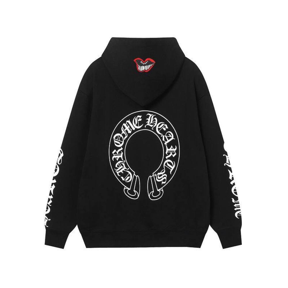 Coco Shoes Chrome Hearts X Matty Boy Horseshoe Pullover Hoodie Black & White - Cocoshoesvip.net