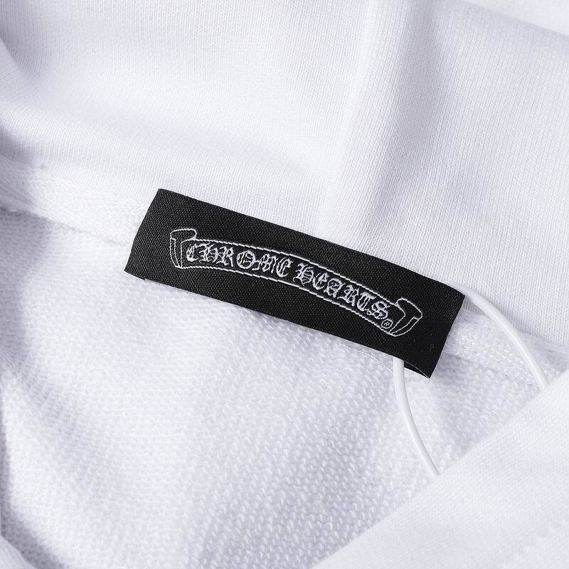 Coco Shoes Chrome Hearts Cross Sanskrit Colorful Letters Embroidery Print Hoodie Black & White - Cocoshoesvip.net