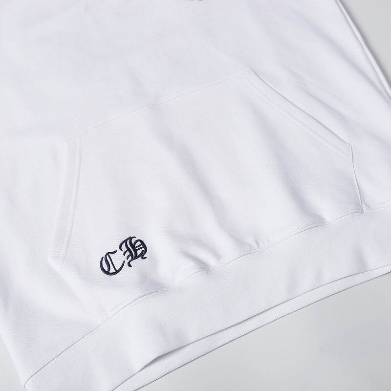 Coco Shoes Chrome Hearts Cross Sanskrit Colorful Letters Embroidery Print Hoodie Black & White - Cocoshoesvip.net