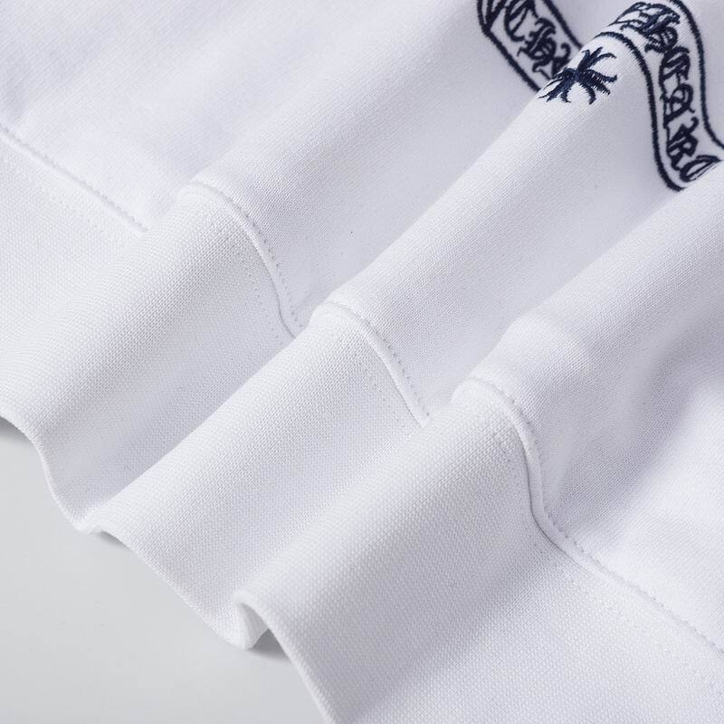 Coco Shoes Chrome Hearts Cross Sanskrit Colorful Letters Embroidery Print Hoodie Black & White - Cocoshoesvip.net