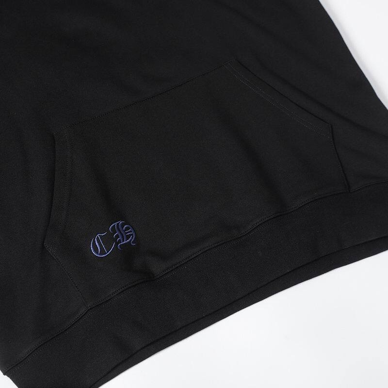 Coco Shoes Chrome Hearts Cross Sanskrit Colorful Letters Embroidery Print Hoodie Black & White - Cocoshoesvip.net