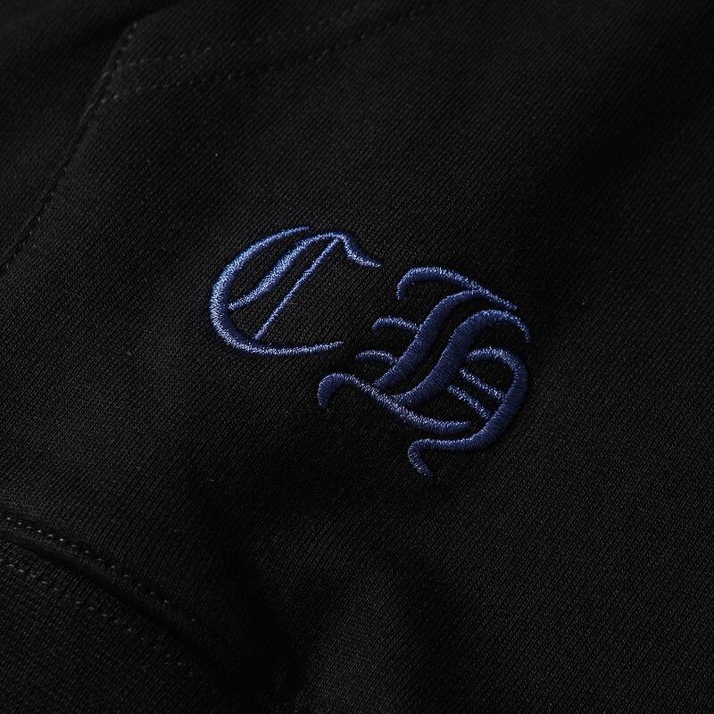 Coco Shoes Chrome Hearts Cross Sanskrit Colorful Letters Embroidery Print Hoodie Black & White - Cocoshoesvip.net