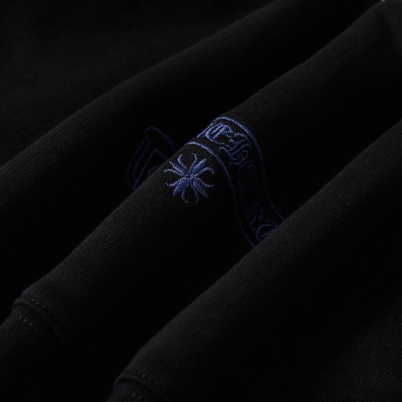 Coco Shoes Chrome Hearts Cross Sanskrit Colorful Letters Embroidery Print Hoodie Black & White - Cocoshoesvip.net