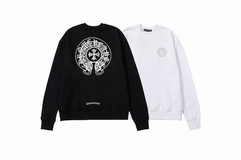 Coco Shoes Chrome Hearts Double Cross Logo CH Crew Neck Sweatshirt Black & White - Cocoshoesvip.net