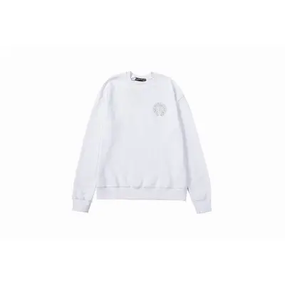 Chrome Hearts Double Cross Logo CH Crew Neck Sweatshirt Black & White 01