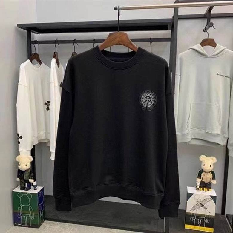 Coco Shoes Chrome Hearts Double Cross Logo CH Crew Neck Sweatshirt Black & White - Cocoshoesvip.net