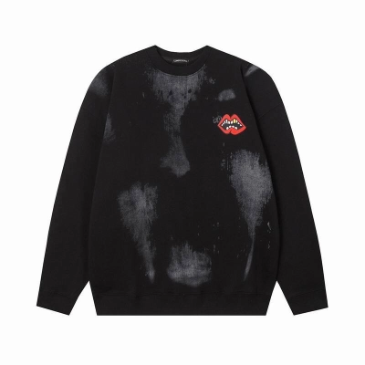 Chrome Hearts Lips Triple D Print Long Sleeve Crewneck Sweatshirt Black 01