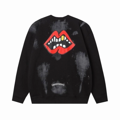 Chrome Hearts Lips Triple D Print Long Sleeve Crewneck Sweatshirt Black 02
