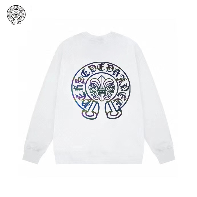 Coco Shoes Chrome Hearts Gradient Dagger Horseshoe Crew Neck Sweatshirt Black & White - Cocoshoesvip.net