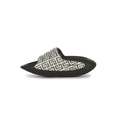 Balmain B-It Padded "Monogram Print" Slides YMOVL299TCMM 01