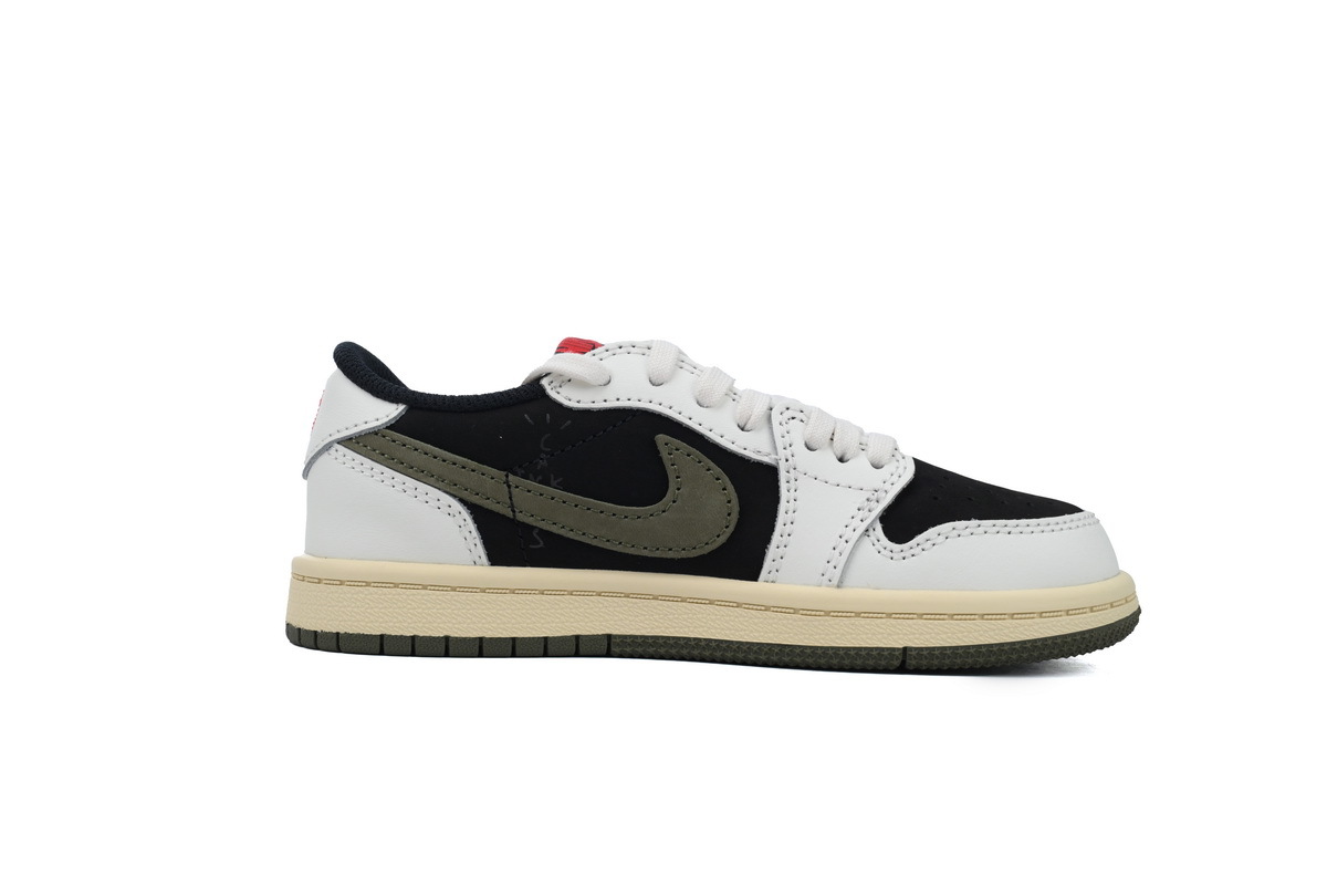 Coco Jordan 1 Kids Shoes Mid Retro Low OG SP Travis Scott Olive (PS) DZ5909-106 - Cocoshoesvip.net