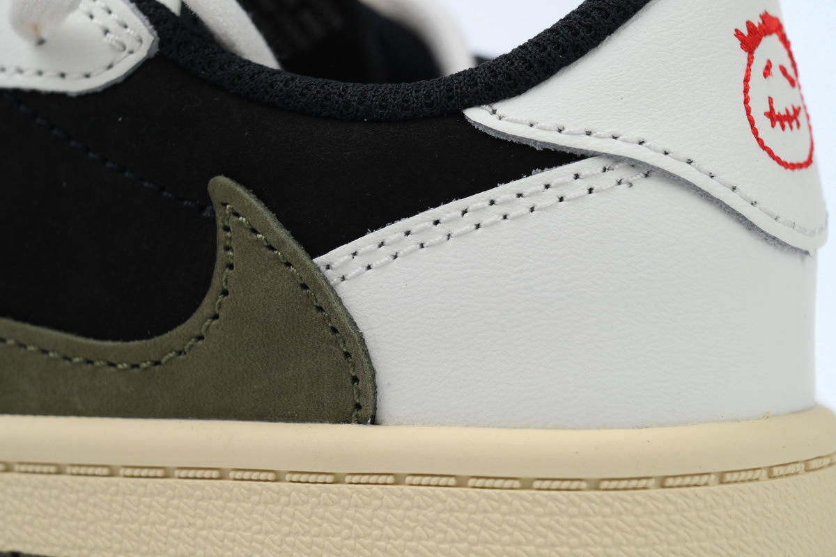 Coco Jordan 1 Kids Shoes Mid Retro Low OG SP Travis Scott Olive (PS) DZ5909-106 - Cocoshoesvip.net
