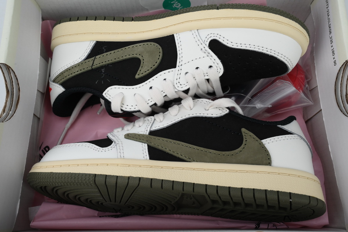 Coco Jordan 1 Kids Shoes Mid Retro Low OG SP Travis Scott Olive (PS) DZ5909-106 - Cocoshoesvip.net