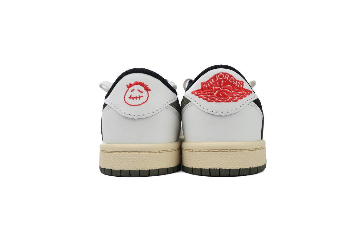 Coco Jordan 1 Kids Shoes Mid Retro Low OG SP Travis Scott Olive (PS) DZ5909-106 - Cocoshoesvip.net
