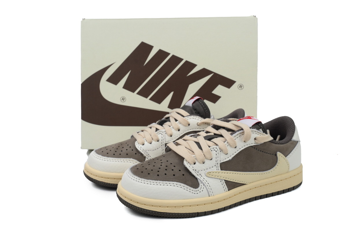 Coco Jordan 1 Kids Shoes Mid Retro Low OG SP Travis Scott Mocha (PS) DO5442-162 - Cocoshoesvip.net