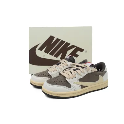Air Jordan 1 Kids Shoes Mid Retro Low OG SP Travis Scott Mocha (PS) DO5442-162 02
