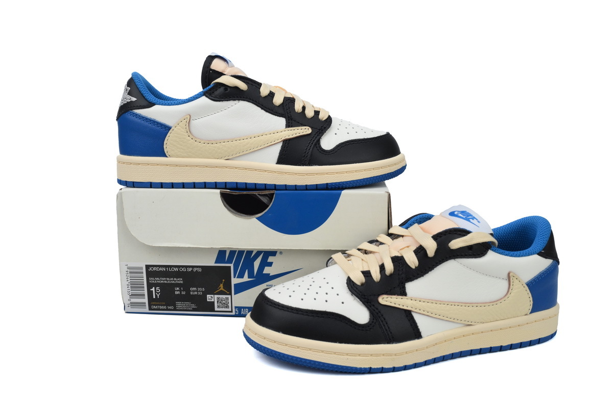 Coco Jordan 1 Kids Shoes Mid Retro Low OG SP Fragment x Travis Scott DM7866-140 - Cocoshoesvip.net