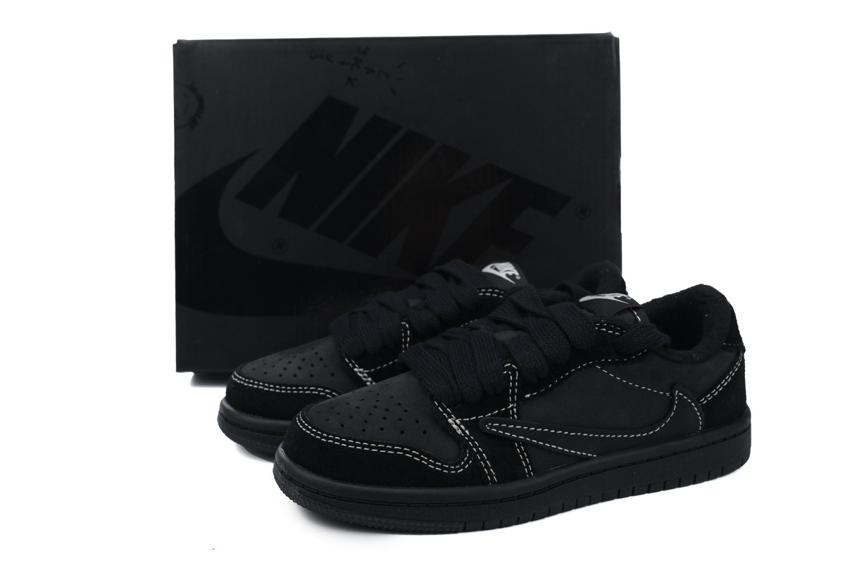 Coco Jordan 1 Kids Shoes Mid Retro Low OG SP Travis Scott Black Phantom (PS) DO5442-001 - Cocoshoesvip.net