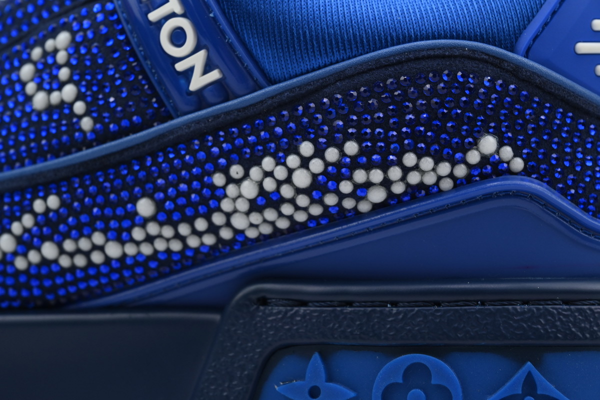Coco Shoes Louis Vuitton Trainer Maxi Blue Swarovksi Crystals - Cocoshoesvip.net