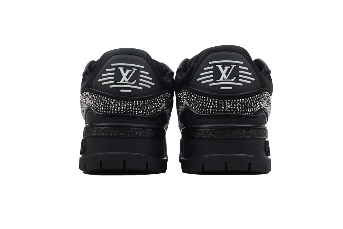 Coco Shoes Louis Vuitton Trainer Maxi Black Swarovksi Crystals - Cocoshoesvip.net
