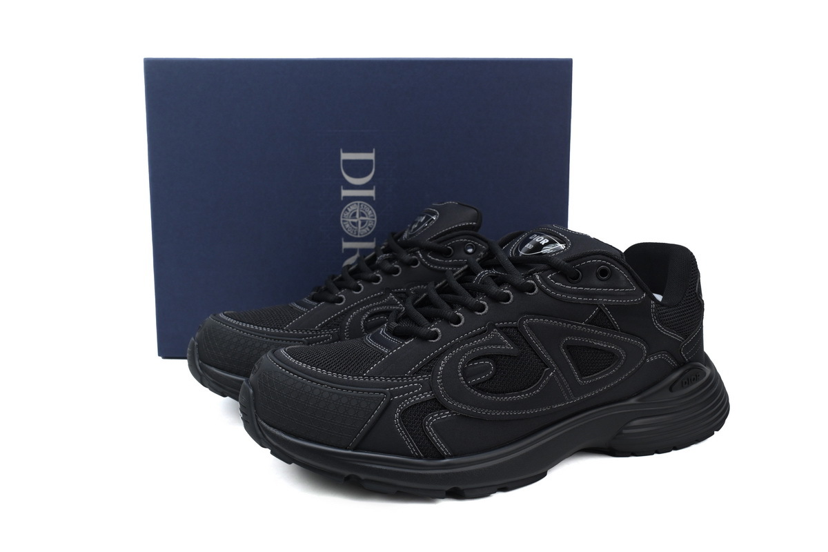 Coco Shoes Dior B30 x Stone Island Sneaker Black 3SN279ZAN_H900 - Cocoshoesvip.net