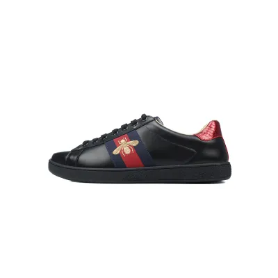 Gucci Ace Sneaker Black Leather With Bee ‎429446 02JP0 1284 01