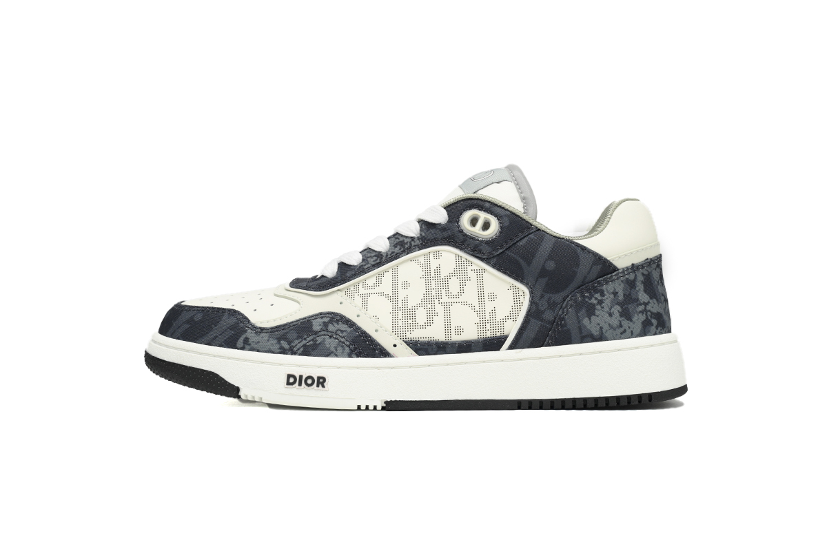 Coco Shoes Dior B27 Low Denim Blue White Dior Tears Oblique Galaxy Leather 3SN272ZWZ H580