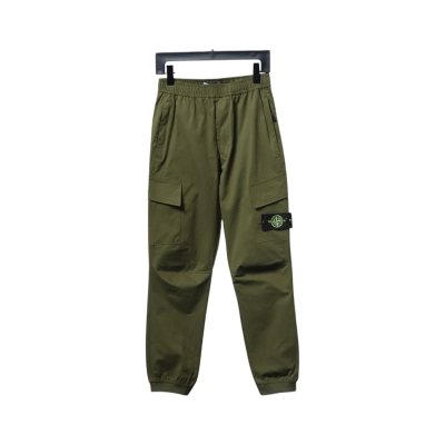 Stone Island Green Cotton Cargo Pants 01