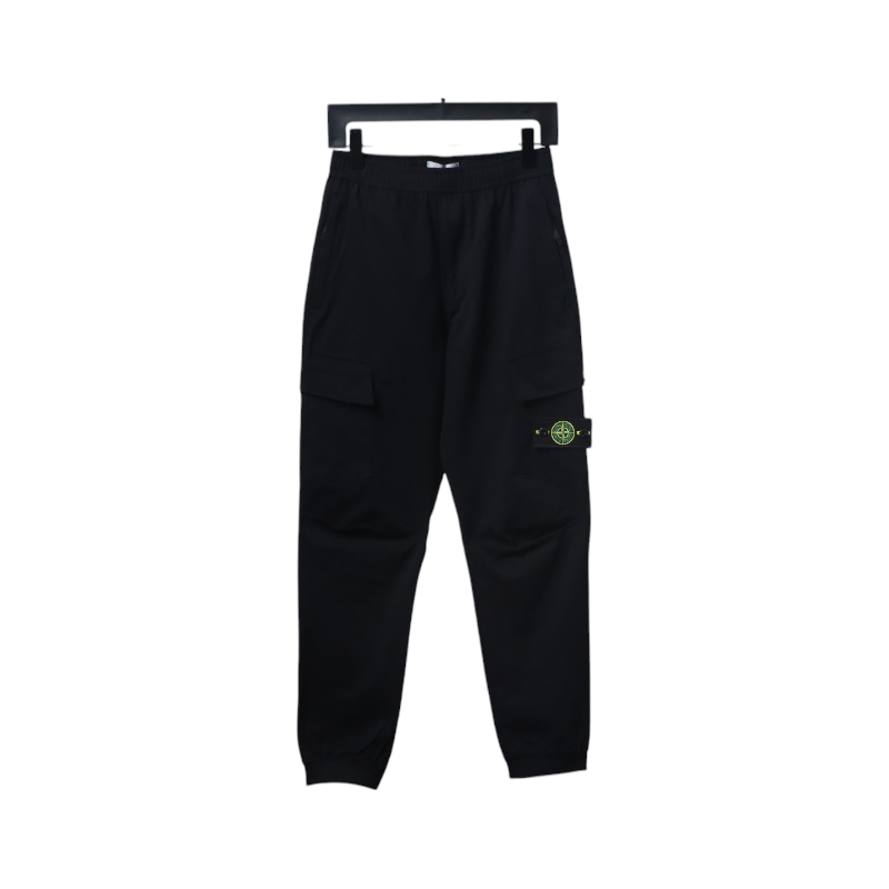 Stone Island Black Cotton Cargo Pants